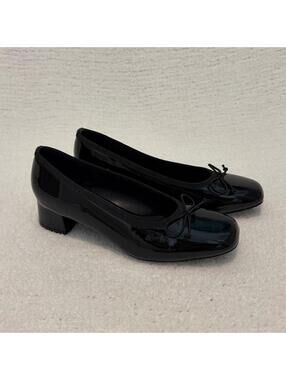 black patent ballet heels bow detail size 8